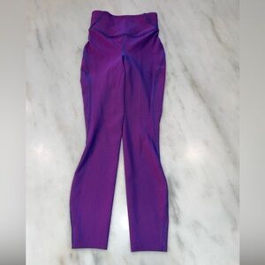 Lululemon Base Pace Tight 25" Two-Tone Ribbed Psychic blue/ Sonic Pink Sz 0